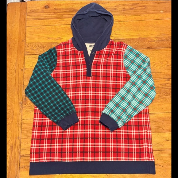 Lands' End Tops - Lands’ End Hoodie Sweatshirt Womens 1X 16W-18W Plaid Colorblock Serious Sweats